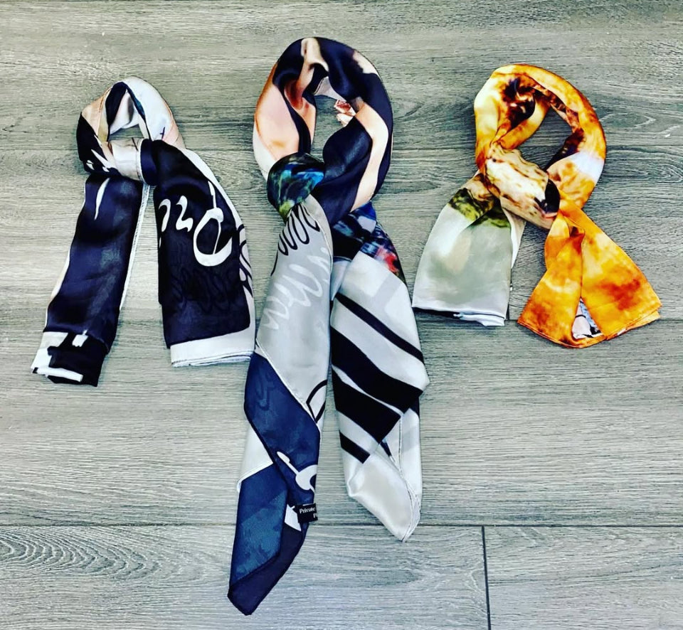 7 Block Private Runways Silk Scarf