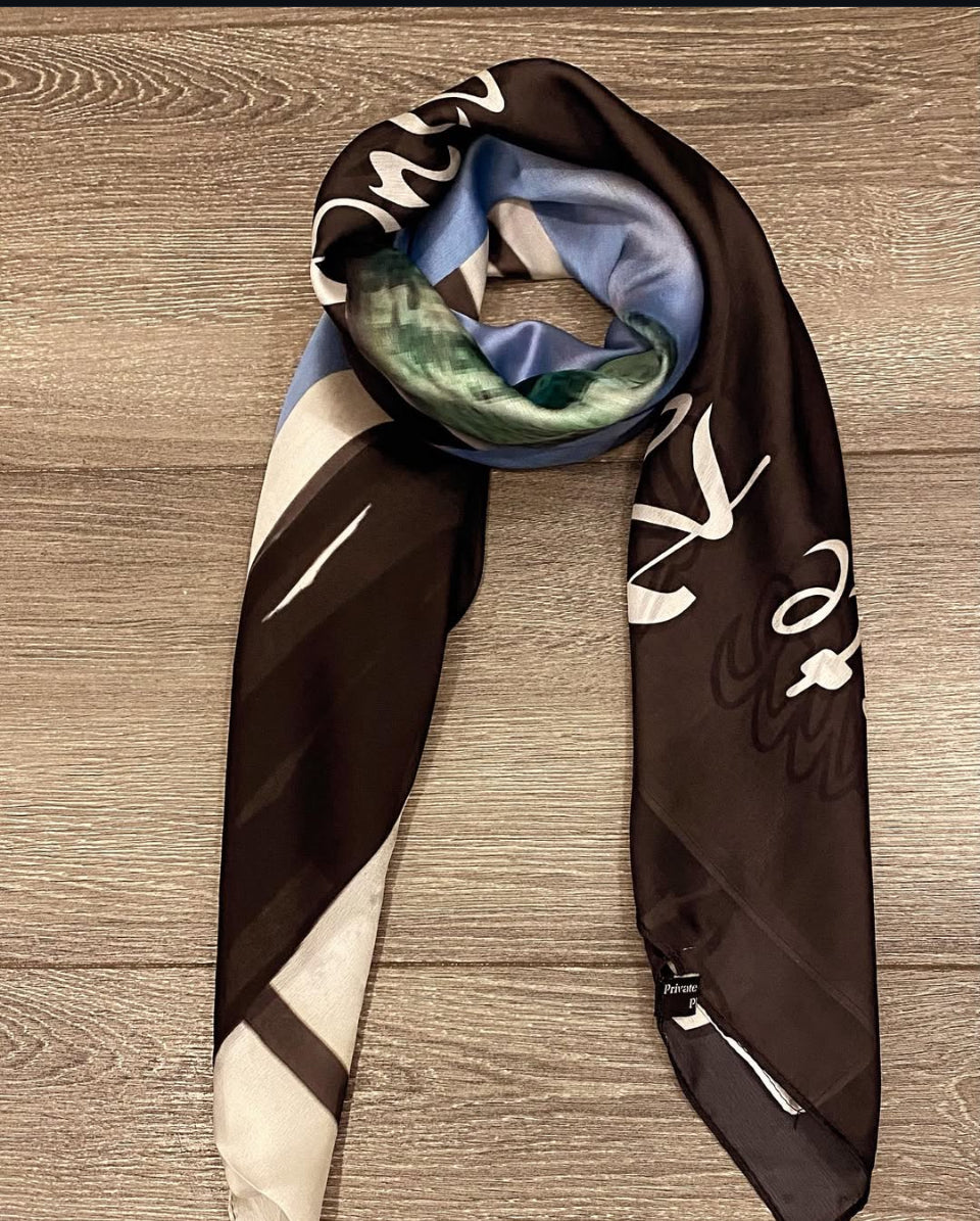 7 Block Private Runways Silk Scarf