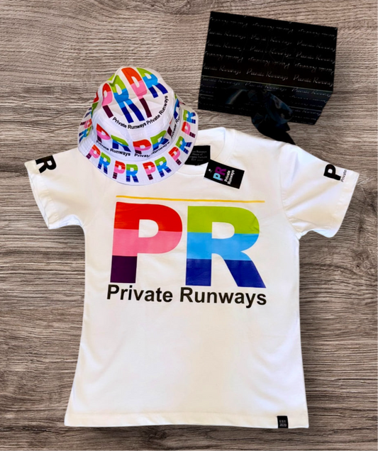 Private Runways PR Logo T-Shirt & Bucket Hat Set