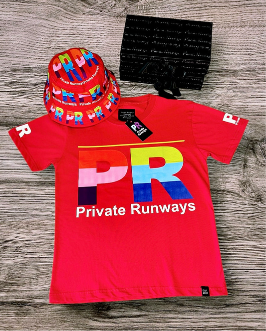 Private Runways PR Logo T-Shirt & Bucket Hat Set