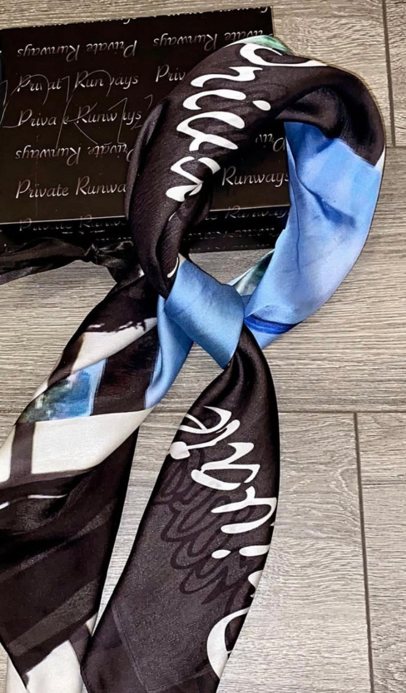 7 Block Private Runways Silk Scarf