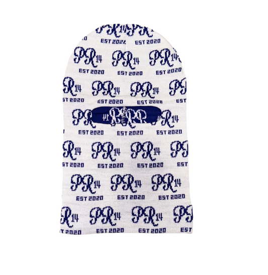PR14 Monogram Balaclava – “White & Royal Blue” Edition