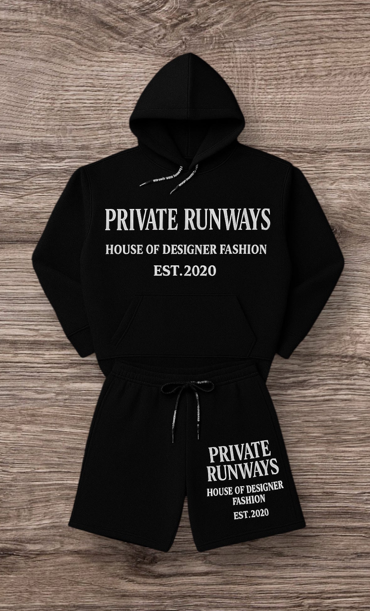 Private Runways Black Luxury Hoodie Set