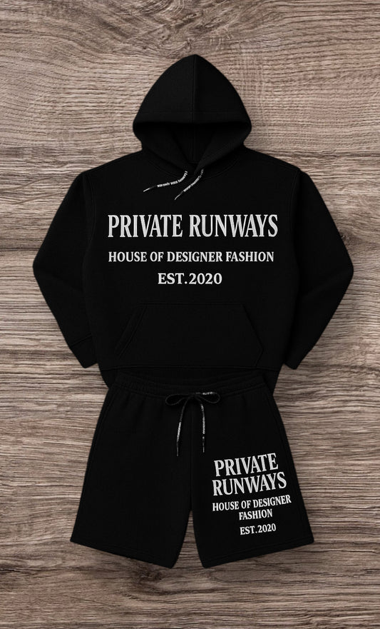 Private Runways Black Luxury Hoodie Set
